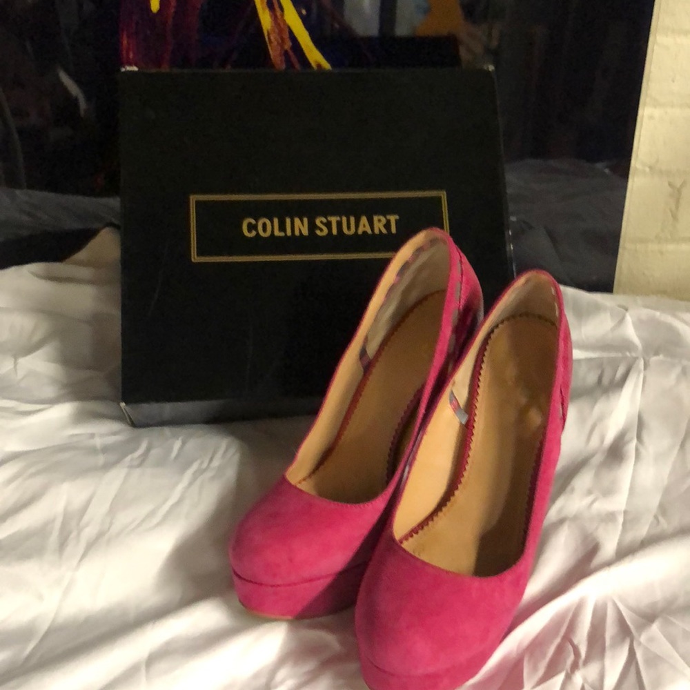 Colin Stuart Fuchsia Suede High Heels - image 1